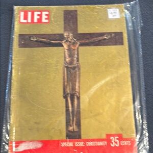 Vintage Gold and Red Crucifix Cover